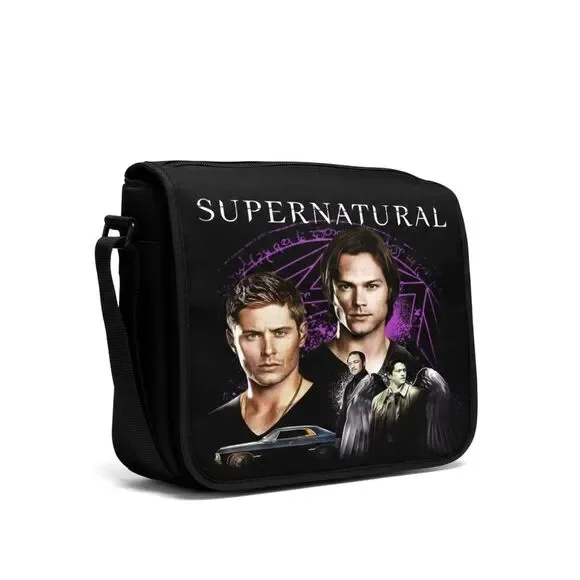 Limited Edition Supernatural Black & Purple Crossbody Messenger Shoulder Bag - Picture 4 of 8